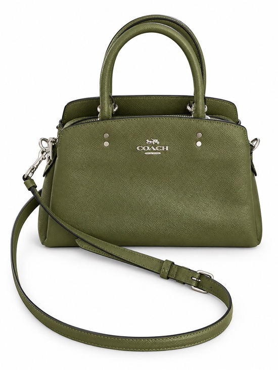 Coach Handbags - Coach 91146 Mini Lillie Carryall Bag Crossgrain Leather Crossbody Olive Green